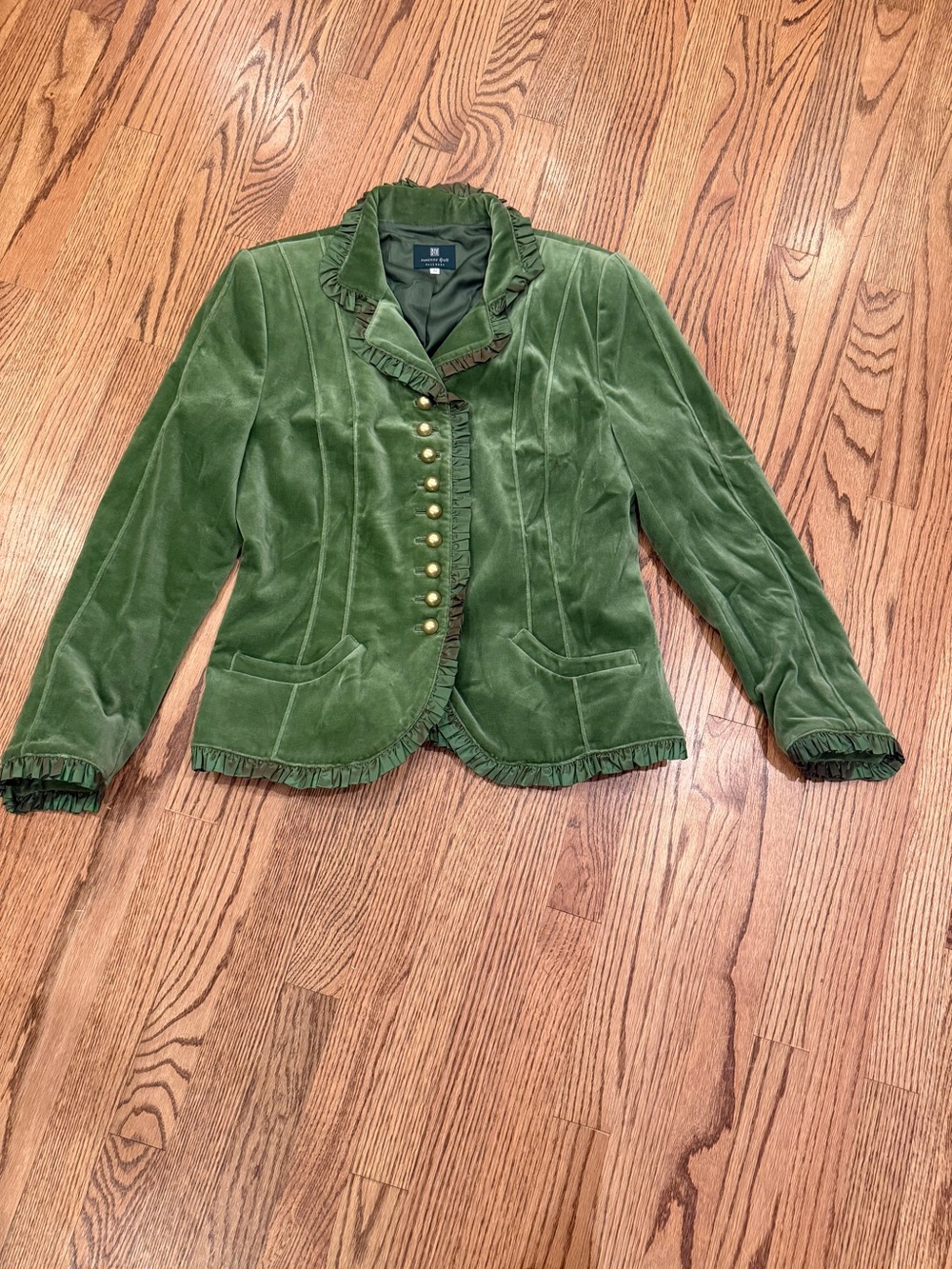 Susanne Spatt Salzburg Green Velvet Ruffle Jacket.